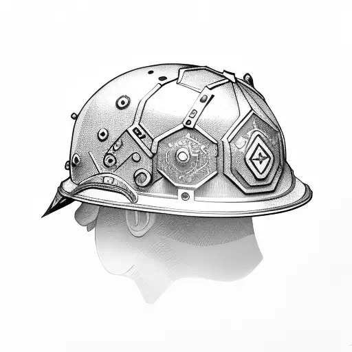miners helmet with lilys tattoo design idea