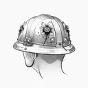 miners helmet with lilys tattoo design idea
