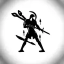 warrior with weapons tattoo design idea