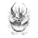 warrior with weapons tattoo design idea