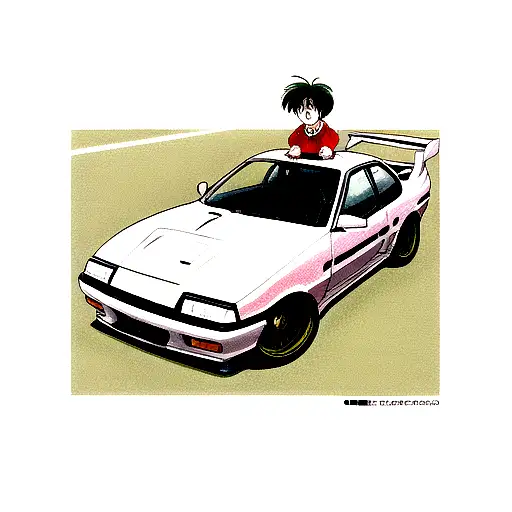 90s japanese sport cars tattoo design idea