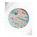 crescent planet mars with trees tattoo design idea