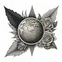 flat earth tattoo design idea