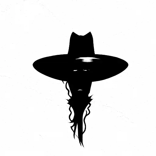 Linear silhouette of the fighter the undertaker tattoo design idea
