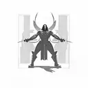 Linear silhouette of the fighter the undertaker tattoo design idea