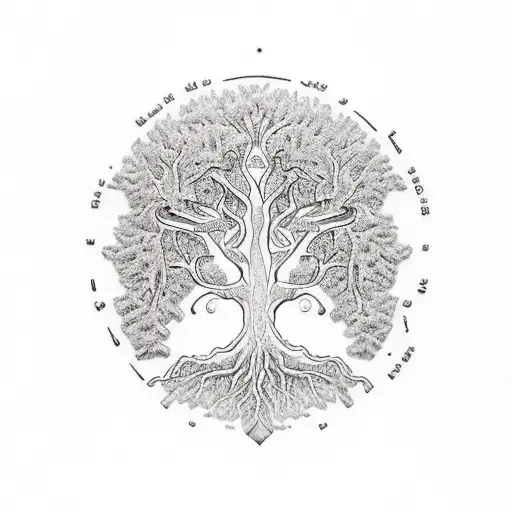 Tree of Life whit hansa tattoo design idea