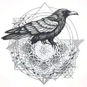 seed of life with crow wings spread tattoo design idea