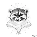 racoon flash tattoo design idea