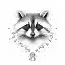 racoon flash tattoo design idea