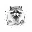 racoon flash tattoo design idea
