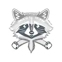racoon flash cartoon happy love  tattoo design idea