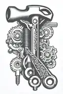 Wrench & Piston tattoo design idea