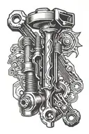 Wrench & Piston tattoo design idea