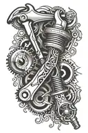 Wrench & Piston tattoo design idea