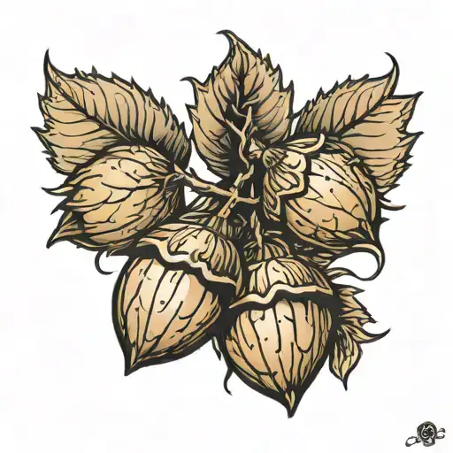 acorn branch zero tattoo design idea