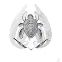 two Polynesian turtle bounded by hook tattoo design idea