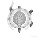 two Polynesian turtle bounded by hook tattoo design idea