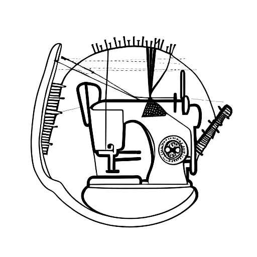  Sewing machine tattoo design idea