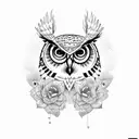  Sewing machine with owl tattoo design idea