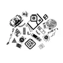 A minimalist tattoo of a suitcase with travel stickers from various places, symbolizing a passion for traveling. tattoo design idea