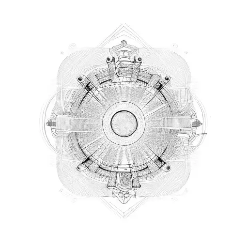 Acoustic guitar strings and the hole, Horizontal tattoo design idea