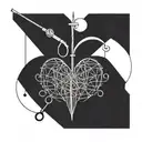 fishing pole made into heart shape tattoo design idea