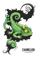 chameleon blending tattoo design idea