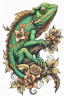 chameleon blending tattoo design idea