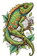 chameleon blending tattoo design idea