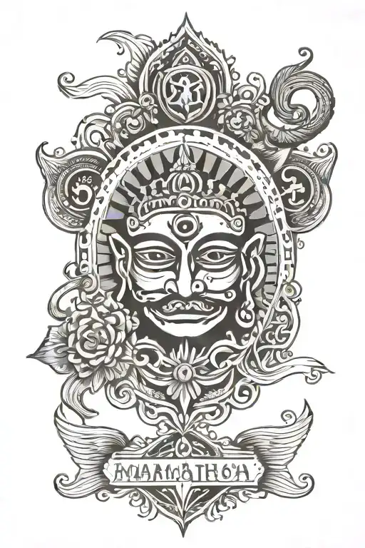 maha mritunjay mantra tattoo design idea
