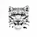 snow leopard  tattoo design idea