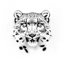 snow leopard  tattoo design idea