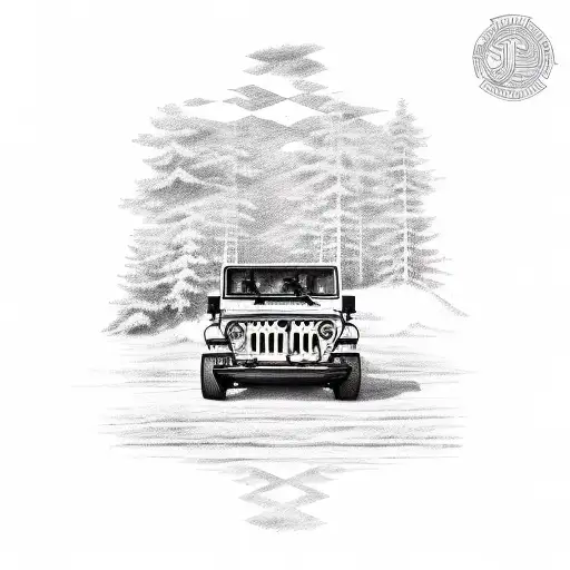 jeep family music god tattoo design idea