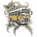 bus tattoo design idea
