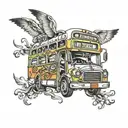 bus tattoo design idea