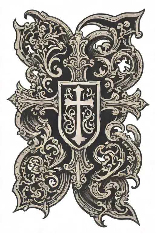 Orthodox Christian Cross, Lithuanian coat of arms, Patriotic tattoo design idea