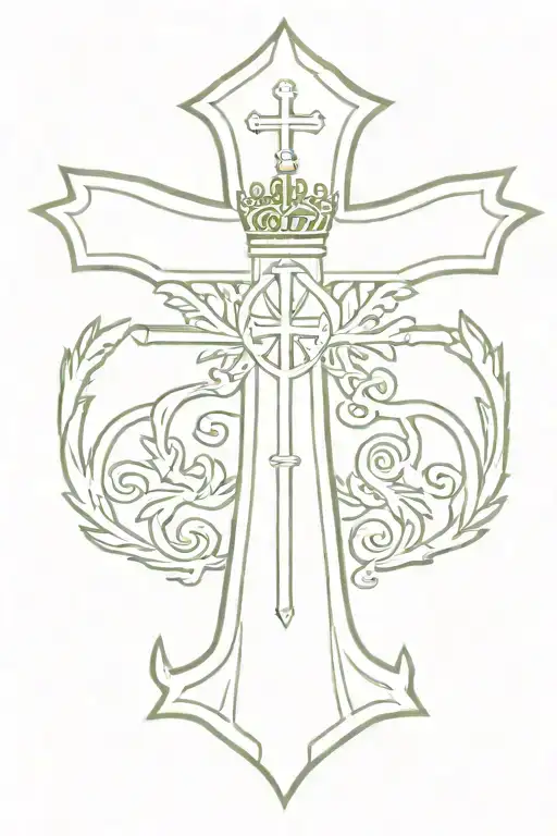 Orthodox Christian Cross, Lithuanian coat of arms, Patriotic tattoo design idea