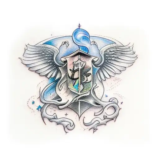 Harry Potter, magic book, colorful tattoo design idea
