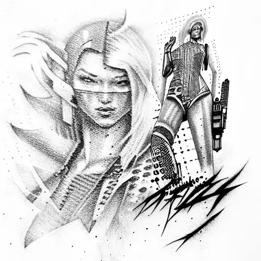 cyberpunk 2077 tattoo design idea