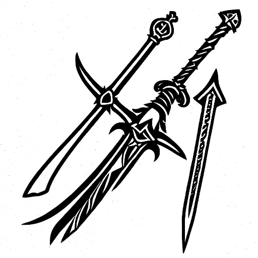 the Witcher with a sword  tattoo design idea