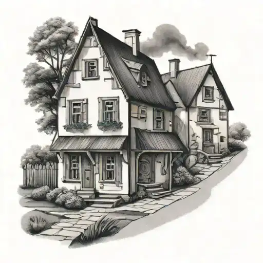 polish houses tattoo design idea