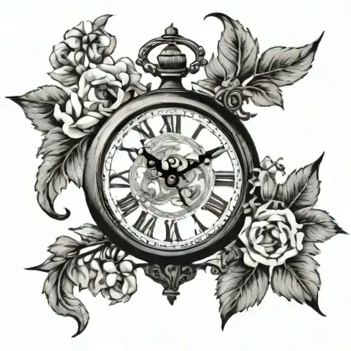 Tempus neminem manet clock   tattoo design idea