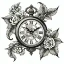 Tempus neminem manet clock   tattoo design idea
