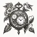 Tempus neminem manet clock   tattoo design idea