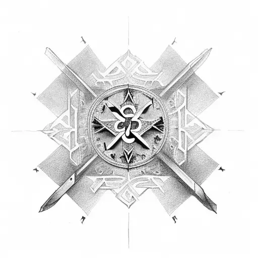 Cristian cross with Roman numerals  tattoo design idea