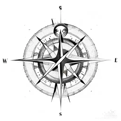A compass guiding a path through the constellations tattoo design idea
