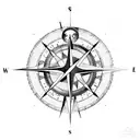 A compass guiding a path through the constellations tattoo design idea