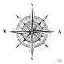 A compass guiding a path through the constellations tattoo design idea
