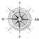 A compass guiding a path through the constellations tattoo design idea