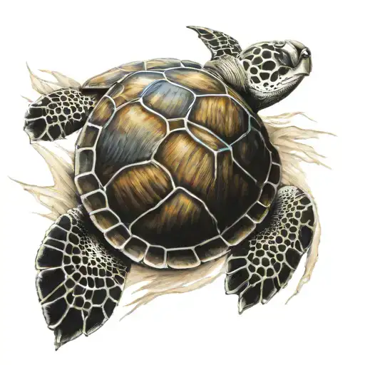 Sea Turtle seen tattoo design idea